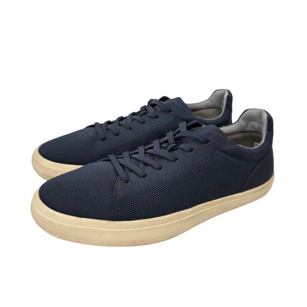 Rothy's Mens 11 RS01 Sneaker Navy Blue Knit Sustainable Lace Up Low Top